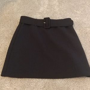 Black belted mini skirt NWT